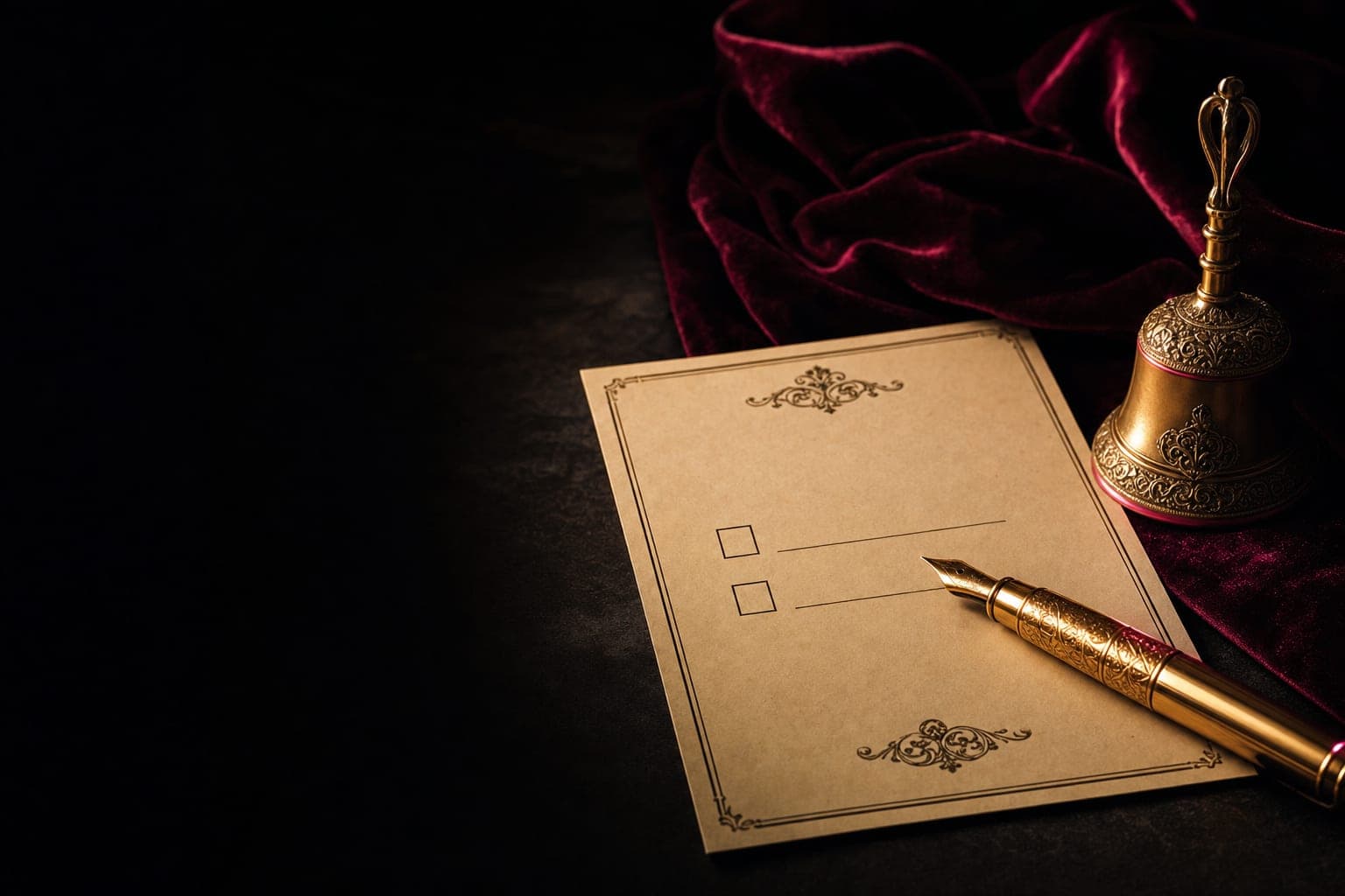 A permission slip with a pen