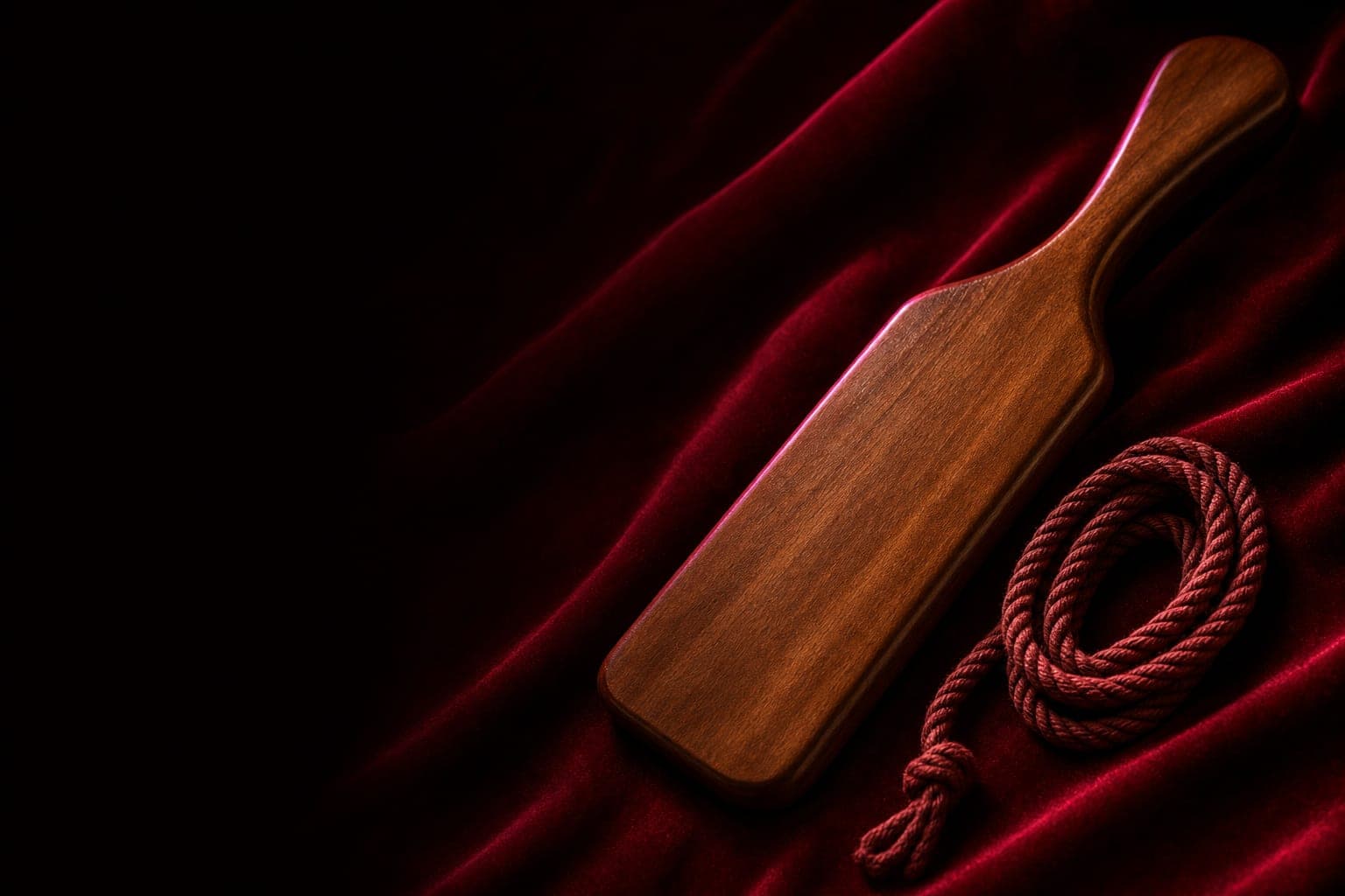A wooden paddle