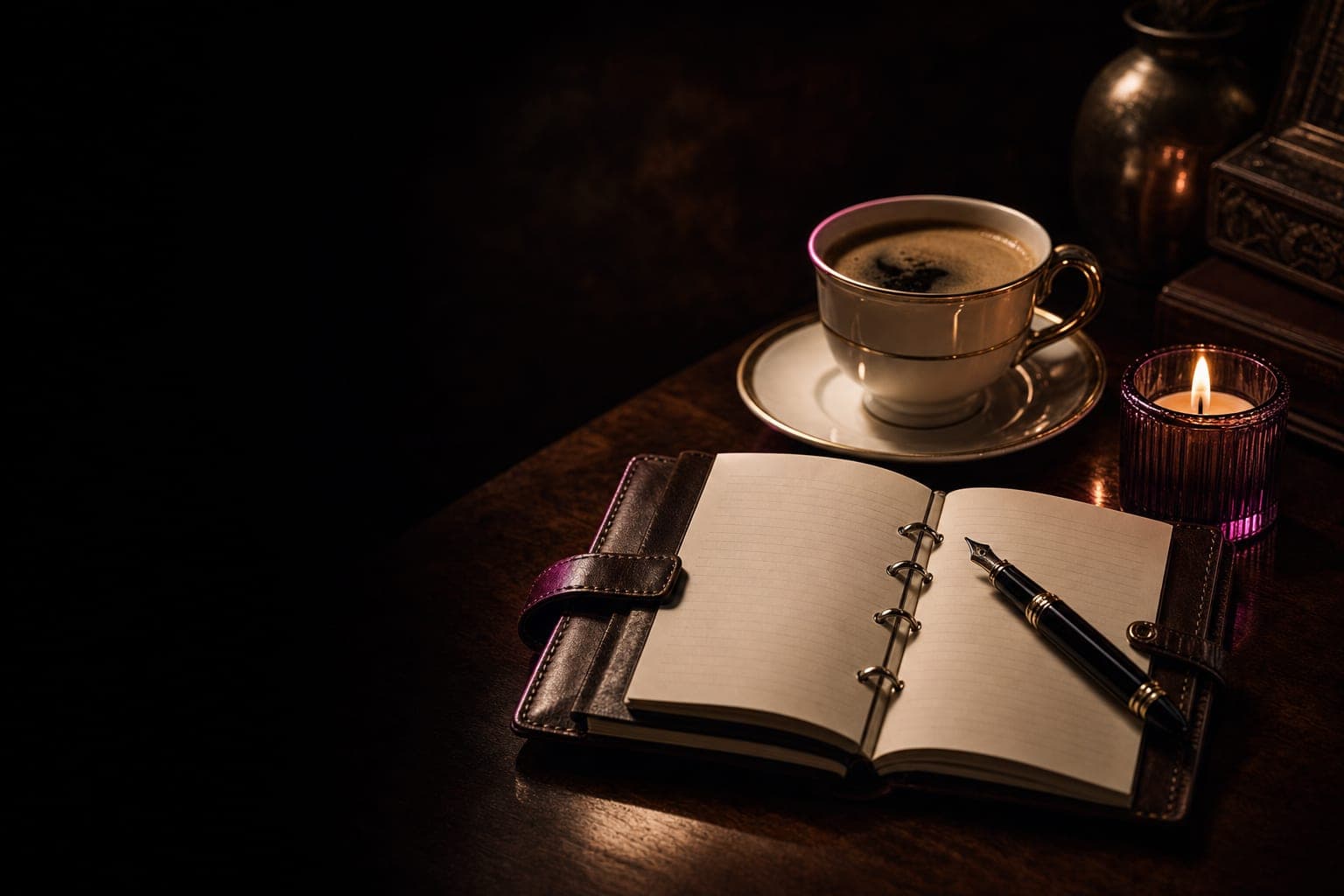 An open daily planner with a checklist and pen