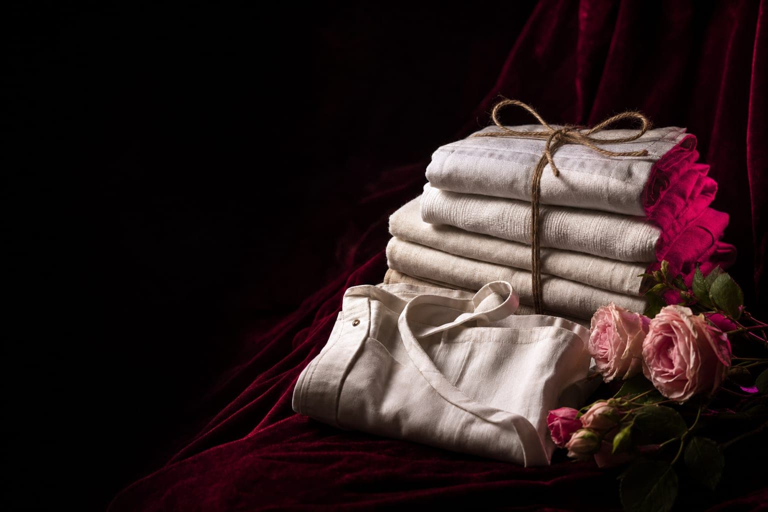 An open book beside a cup of tea and pink roses